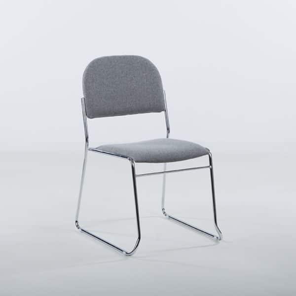 Vesta Konferansestol grått stoff, sort, hvitt, crom understell-1779