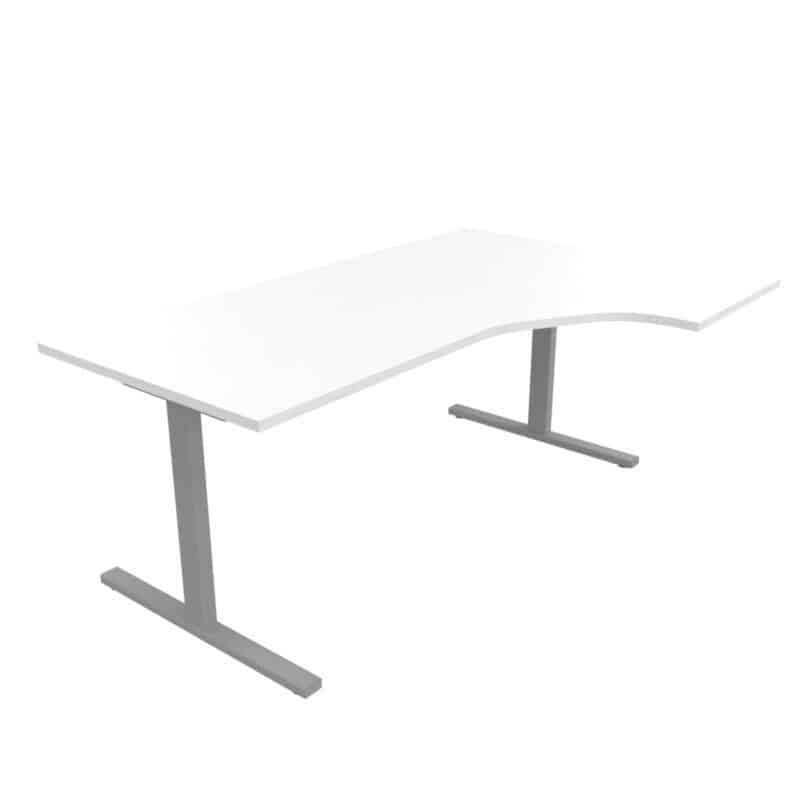 Skrivebord kombi hvit, 180/80x120/60 cm - Bilde 4