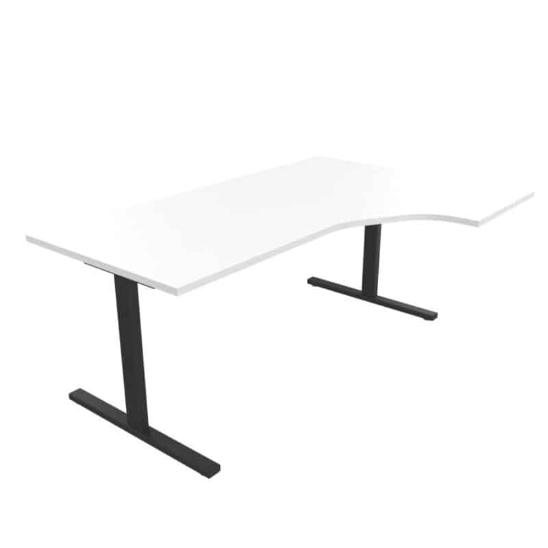 Skrivebord kombi hvit, 180/80x120/60 cm - Bilde 3