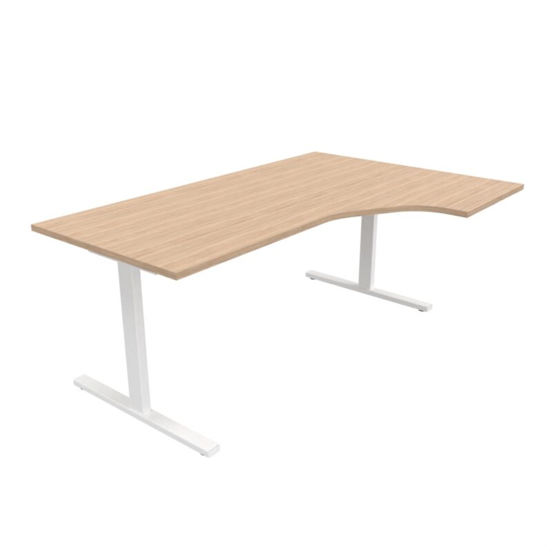 Skrivebord kombi eikefarge, 180/80x120/60 cm - Bilde 3