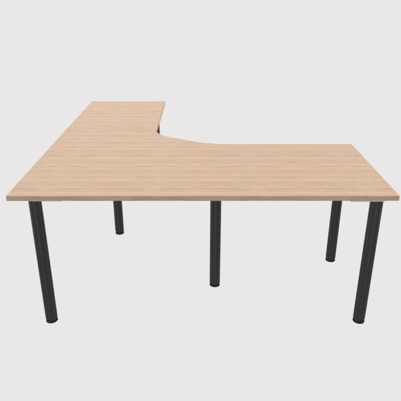 Hjørneskrivebord eikefarge, 180/80x200/60 cm - Bilde 4