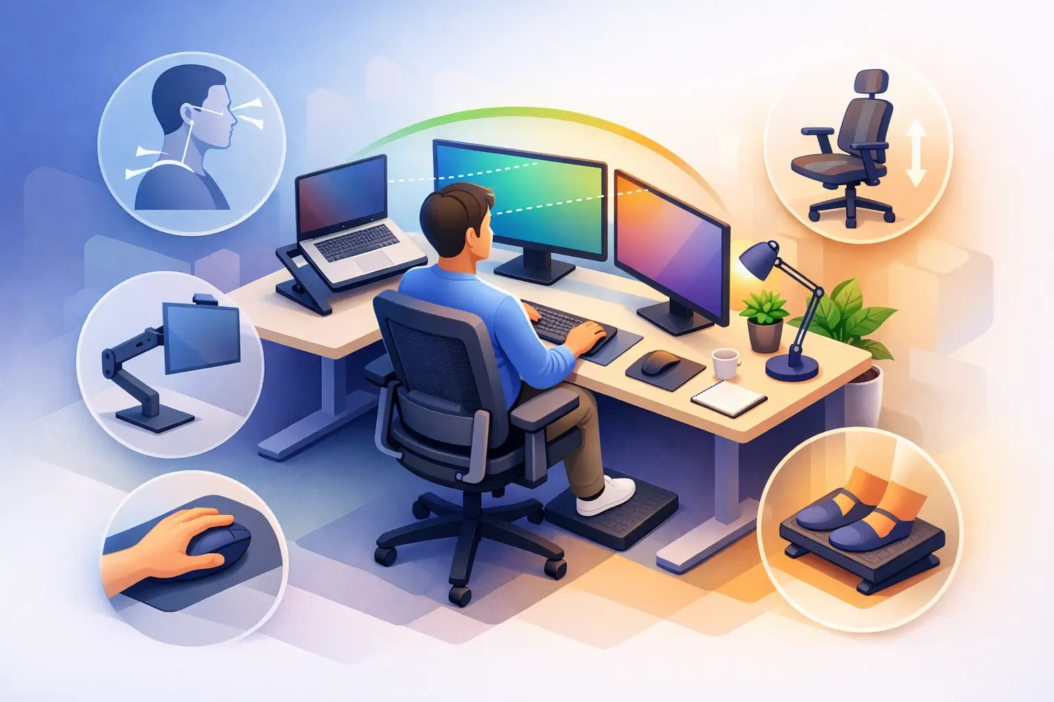 Slik kan du plassere skjermer ergonomisk