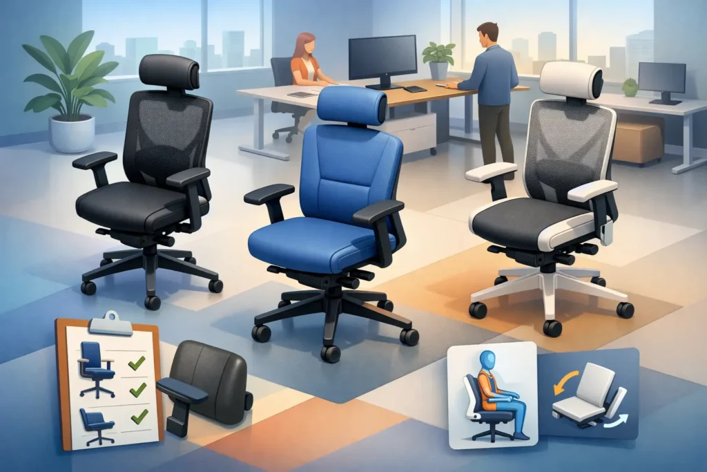 Velg ergonomiske kontorstoler til bedriften